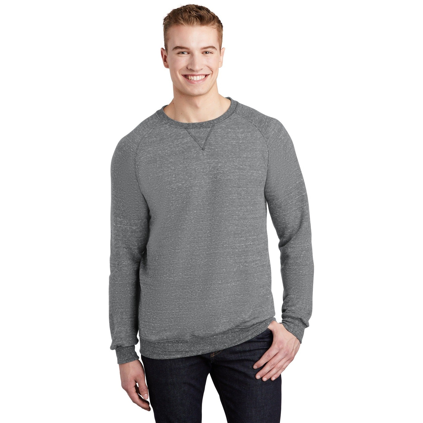 Jerzees-Jerzees ® Snow Heather French Terry Raglan Crew 91M-MedTech-2